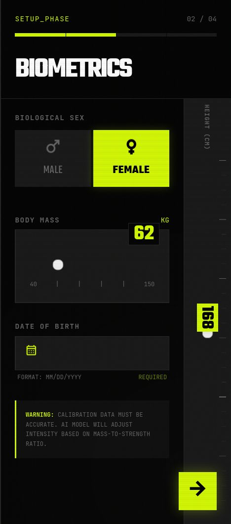 Street Steel Calibration Screen